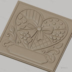Fichier CNC & impression 3D motif coeur avec fleurs et noeud, décoration relief haute qualité relief STL