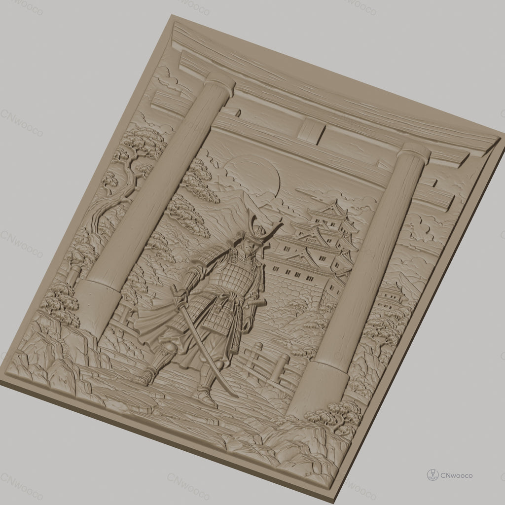 Fichier CNC & impression 3D samouraï, torii, château japonais, haute qualité relief STL