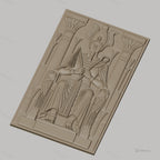 Fichier CNC & impression 3D pharaon assis, colonnes, décor égyptien, haute qualité relief STL