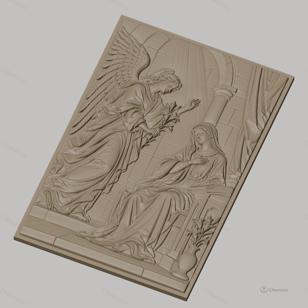 Fichier CNC & impression 3D Annonciation, ange et Vierge Marie, haute qualité relief STL