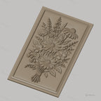 Fichier CNC & impression 3D bouquet de fleurs sauvages, marguerites et feuillages, haute qualité relief STL