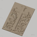 Fichier CNC & impression 3D Croix ornementale, motifs floraux baroques, haute qualité relief STL