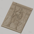 Fichier CNC & impression 3D guerrière samouraï, armure et porte traditionnelle, haute qualité relief STL
