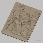 Fichier CNC & impression 3D saint Sébastien, flèches, femmes assistantes, haute qualité relief STL