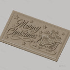 Fichier CNC & impression 3D Noël avec traîneau et cadeaux, étoiles décoratives, haute qualité relief STL