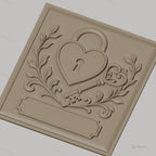Fichier CNC & impression 3D serrure cœur, clé ornementale et feuillage, haute qualité relief STL