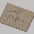 Fichier CNC & impression 3D tourneur sur bois, homme travaillant au tour, haute qualité relief STL