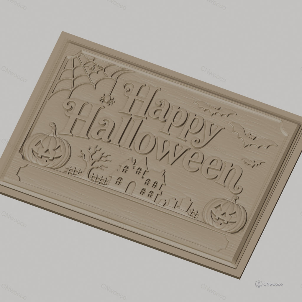 Fichier CNC & impression 3D Halloween, citrouilles, chauves-souris, maison hantée, toile d'araignée, haute qualité relief STL
