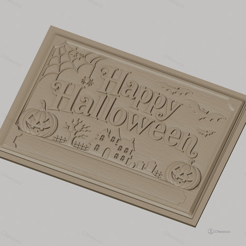 Fichier CNC & impression 3D Halloween, citrouilles, chauves-souris, maison hantée, toile d'araignée, haute qualité relief STL