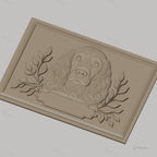 Fichier CNC & impression 3D chien cocker et feuilles décoratives, haute qualité relief STL