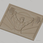 Fichier CNC & impression 3D bodybuilder musclé haltérophilie haute qualité relief STL