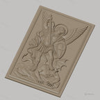 Fichier CNC & impression 3D Archange Michel combattant le démon, épée et bouclier, haute qualité relief STL