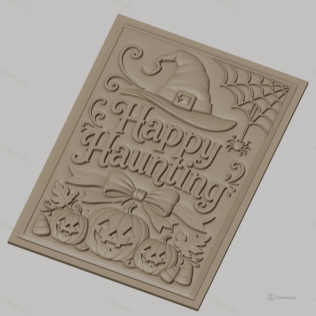 Fichier CNC & impression 3D Halloween, citrouilles, chapeau de sorcière, toile d'araignée, haute qualité relief STL