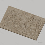 Fichier CNC & impression 3D scène antique avec guerriers, chevaux et roi drapé, haute qualité relief STL