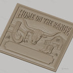Fichier CNC & impression 3D thème western, tête de taureau, chapeau cowboy, bottes, grange, haute qualité relief STL