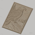 Fichier CNC & impression 3D aigle américain, paysage naturel, mémorial et soleil levant, haute qualité relief STL