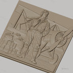 Fichier CNC & impression 3D pilote d'avion ancien, avion biplan, sacs et caisses, haute qualité relief STL