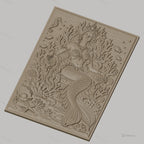 Fichier CNC & impression 3D sirène royale, corail, coquillages, poisson, hippocampe haute qualité relief STL