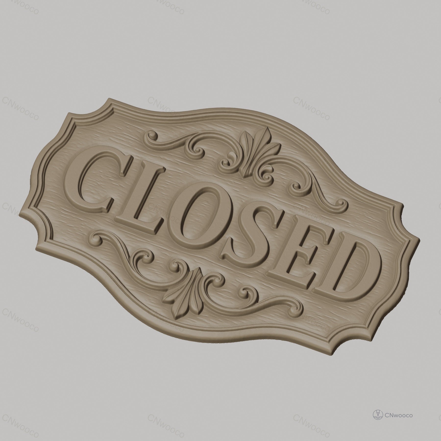 Fichier CNC & impression 3D enseigne CLOSED décorative classique, STL très haute qualité