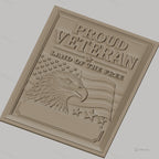Fichier CNC & impression 3D vétéran fier, aigle, drapeau américain, étoiles, haute qualité relief STL