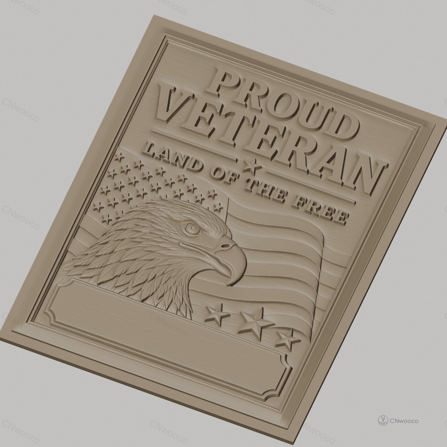 Fichier CNC & impression 3D vétéran fier, aigle, drapeau américain, étoiles, haute qualité relief STL