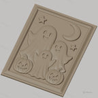 Fichier CNC & impression 3D thème Halloween, fantômes, citrouilles, lune et étoiles, haute qualité relief STL