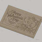Fichier CNC & impression 3D Saint Valentin, roses, cœurs entrelacés, texte romantique, haute qualité relief STL