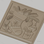 Fichier CNC & impression 3D Noël, chaussette de Noël, décorations, cadeau, haute qualité relief STL
