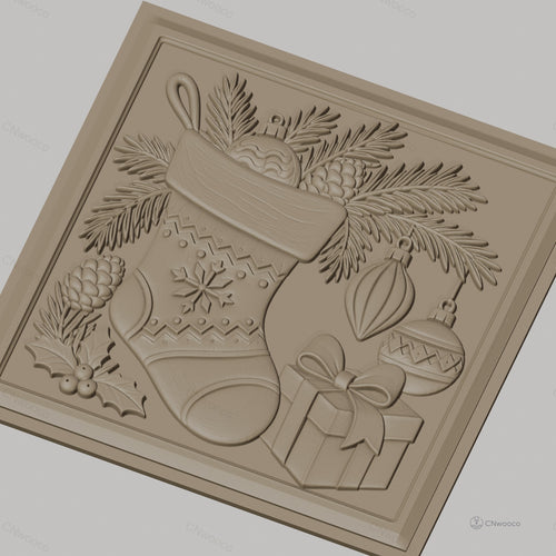Fichier CNC & impression 3D Noël, chaussette de Noël, décorations, cadeau, haute qualité relief STL