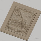 Fichier CNC & impression 3D Route 66 moto, paysage désert relief décoratif, haute qualité relief STL