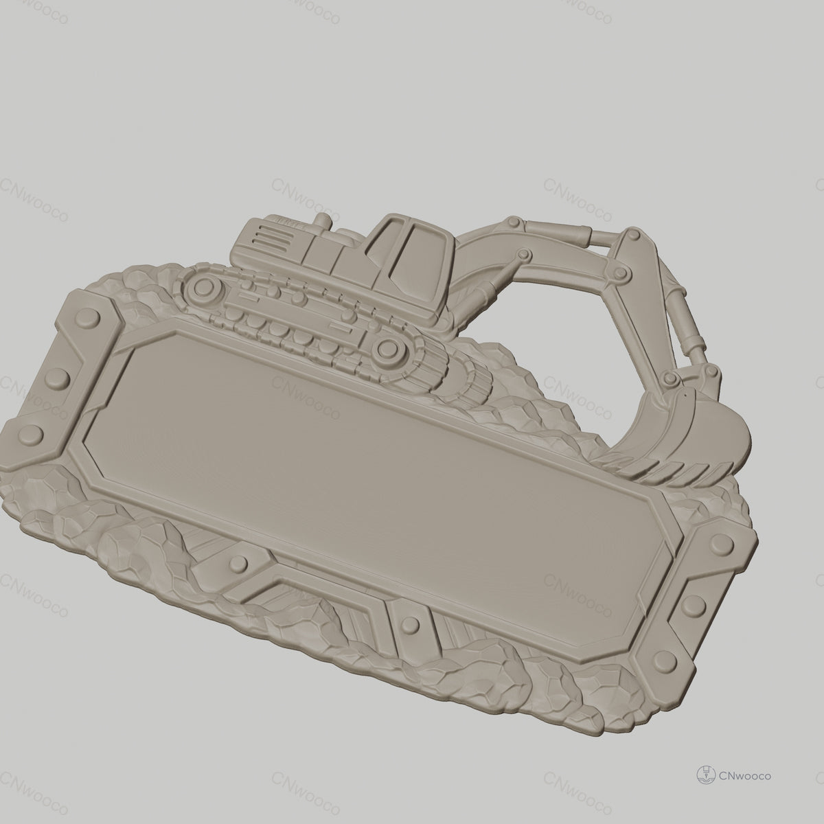 Fichier CNC & impression 3D enseigne plaque bulldozer construction STL très haute qualité