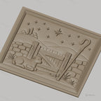 Fichier CNC & impression 3D agneau berger, porte en bois et étoile, haute qualité relief STL