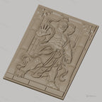 Fichier CNC & impression 3D guerrier japonais, architecture traditionnelle, muscles détaillés, haute qualité relief STL