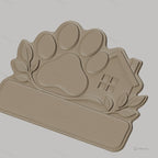 Fichier CNC & impression 3D panneau maison patte de chien, décoration animalier, STL très haute qualité