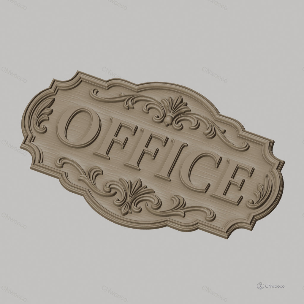 Fichier CNC & impression 3D plaque Office décoration florale, STL très haute qualité