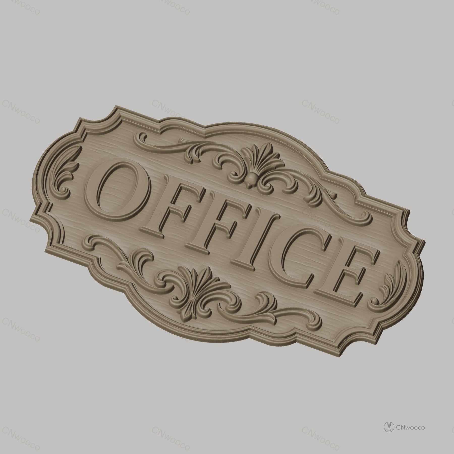 Fichier CNC & impression 3D plaque Office décoration florale, STL très haute qualité