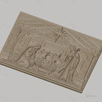 Fichier CNC & impression 3D Nativité, crèche avec Marie Joseph enfant animaux, haute qualité relief STL