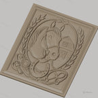 Fichier CNC & impression 3D cheval, fer à cheval, écurie, relief style western haute qualité relief STL