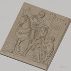 Fichier CNC & impression 3D Saint Martin partageant son manteau, cheval, moyen âge, haute qualité relief STL