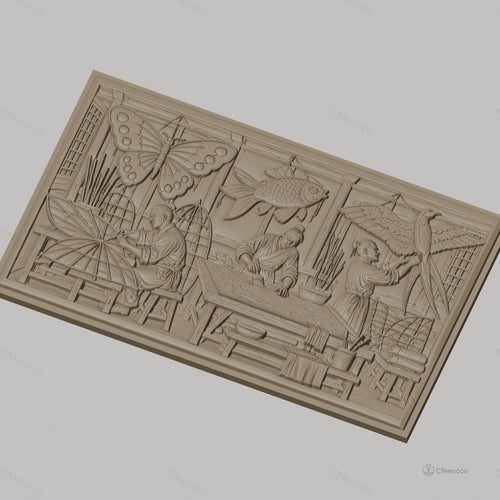 Fichier CNC & impression 3D atelier artisan papillon poisson oiseau, fabrication traditionnelle, haute qualité relief STL