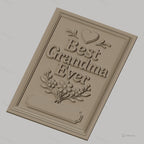 Fichier CNC & impression 3D meilleure grand-mère, fleurs et cœur en relief, haute qualité relief STL