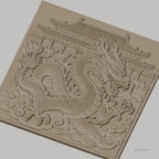 Fichier CNC & impression 3D dragon chinois, temple asiatique, nuages, haute qualité relief STL