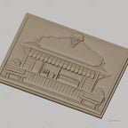 Fichier CNC & impression 3D boutique glace, bancs, cornet de glace, vitrine, haute qualité relief STL