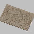 Fichier CNC & impression 3D Noël, Père Noël avec traîneau et cadeaux, haute qualité relief STL