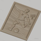 Fichier CNC & impression 3D joueur de football, stade, ballon, haute qualité relief STL