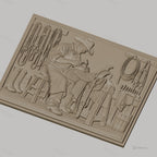 Fichier CNC & impression 3D artiste sellier, cowboy, selle et outils, haute qualité relief STL