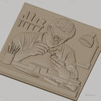 Fichier CNC & impression 3D bijoutier à l'œuvre, outils de précision, haute qualité relief STL