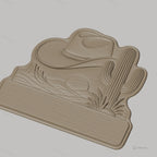 Fichier CNC & impression 3D enseigne western cowboy cactus paysage, STL très haute qualité