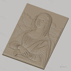 Fichier CNC & impression 3D Mona Lisa, portrait classique avec arrière-plan paysage, haute qualité relief STL