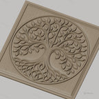 Fichier CNC & impression 3D arbre de vie, feuilles et racines entrelacées, haute qualité relief STL